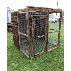 4 Fully Boarded and Waterproof Roof with 16G Fox-Proof Mesh – Heavy-Duty 6ft x 6ft Pet Enclosure  🐈🐔🐶