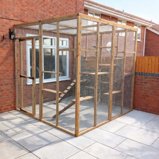 The Hide and Peek-6ft x 6ft x 7.5ft Outdoor Cat Run