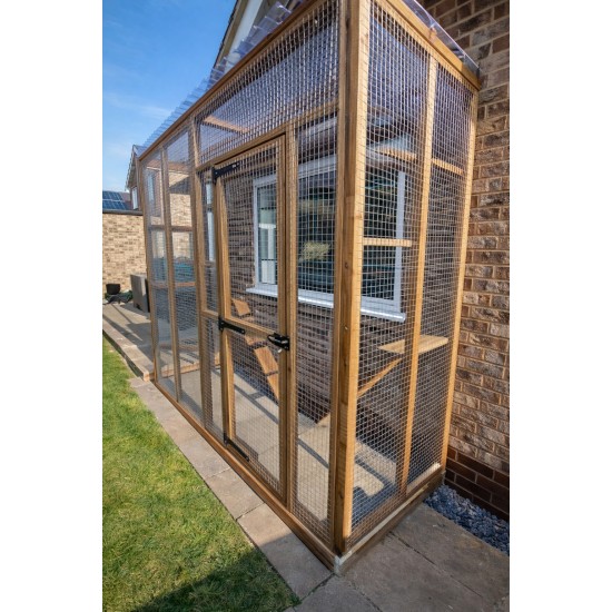 The Purr-side Pavilion – 8ft x 4ft 3-Sided Lean-To Catio