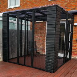 Midnight Meow Mansion – 6ft x 9ft x 7.5ft Painted Black Edition