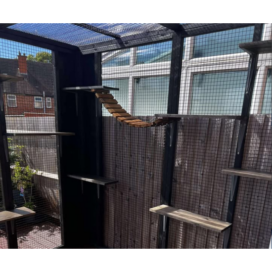 Midnight Meow Mansion – 6ft x 9ft x 7.5ft Painted Black Edition