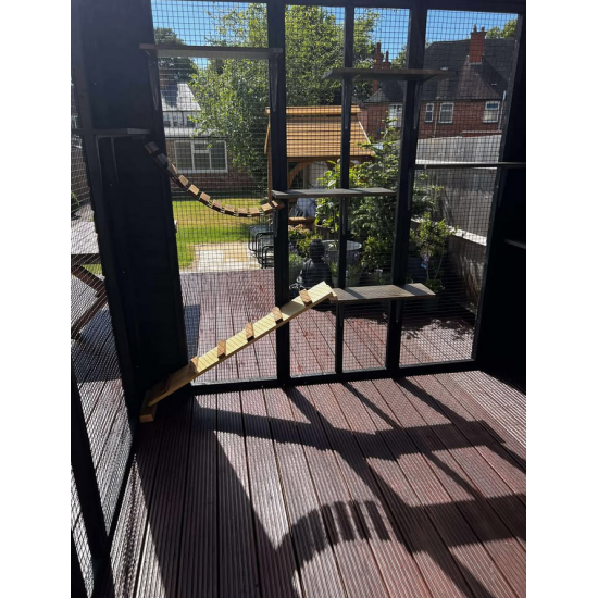 Midnight Meow Mansion – 6ft x 9ft x 7.5ft Painted Black Edition