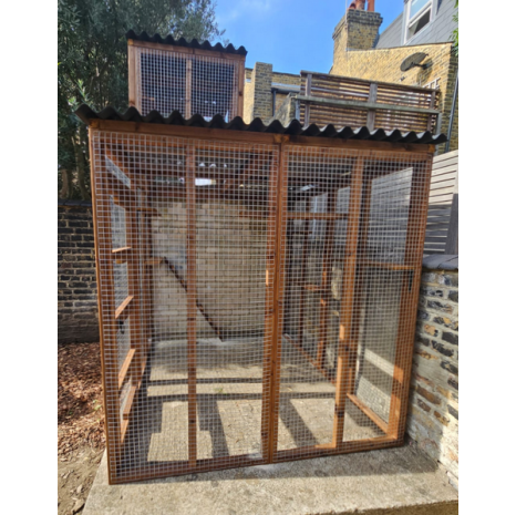 3 Sided Catio with Lookout Tower