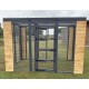 Freestanding Catio enclosure 6ft x 9ft x 6ft tall With Black 16g wire mesh & Tongue and groove boarded corners 