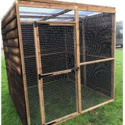 6 Fully Boarded Bird Aviary 6ft x 6ft - 19G Mesh Front Chicken Run - Budget Waterproof Enclosure