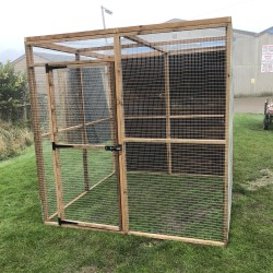 Bird Aviary with 2 Fully Boarded Panels - 6ft x 6ft 19G Chicken Run Budget Enclosure