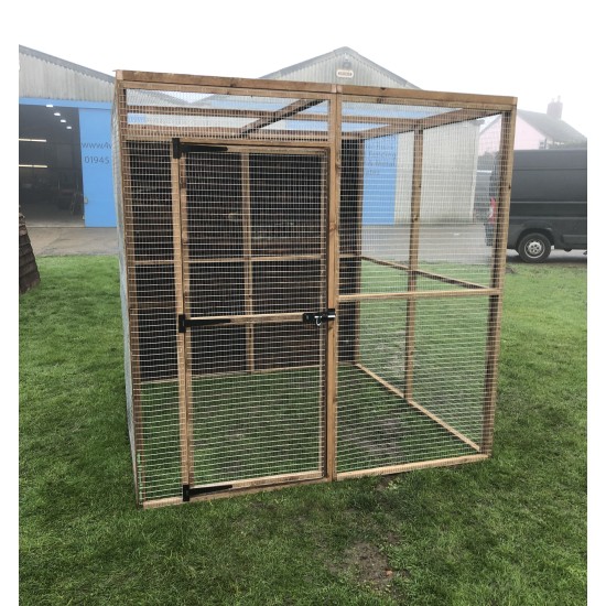 Bird Aviary with 2 Fully Boarded Panels - 6ft x 6ft 19G Chicken Run Budget Enclosure