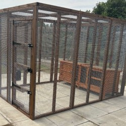 6ft x 9ft Bunnio with 1 Tier 6ft Rabbit Hutch Included 16G 1/2" x 1/2" wire mesh
