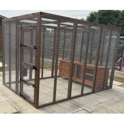 6ft x 9ft Bunnio with 1 Tier 6ft Rabbit Hutch Included 16G 1/2" x 1/2" wire mesh