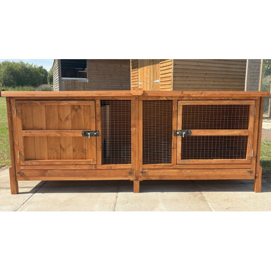 6ft x 9ft Bunnio with 1 Tier 6ft Rabbit Hutch Included 16G 1/2" x 1/2" wire mesh