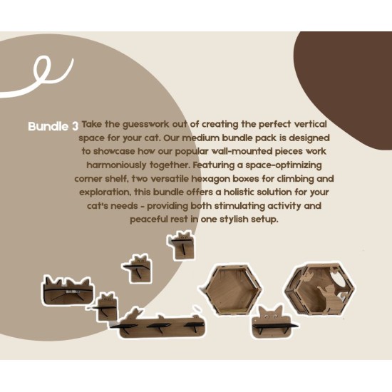 Wall Mounted Indoor Cat furniture Bundle 3