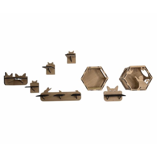 Wall Mounted Indoor Cat furniture Bundle 3