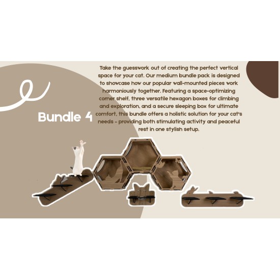 Wall Mounted Indoor Cat Furniture Bundle 4