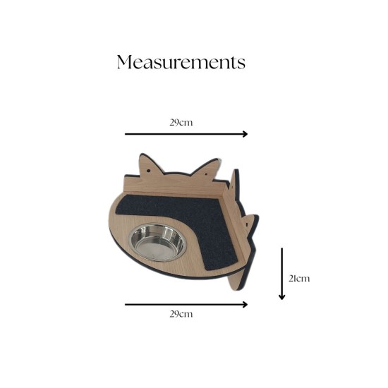 Wall Mounted Corner Shelf With Feeding Bowl for cats
