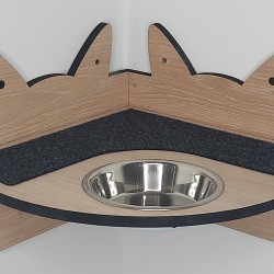 Wall Mounted Corner Shelf With Feeding Bowl for cats