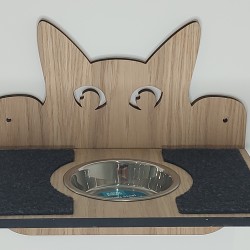 Wall Mounted Double Shelf With Feeding Bowl for cats