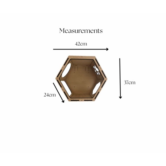 Wall Mounted Hexagon Box Open Front for cats