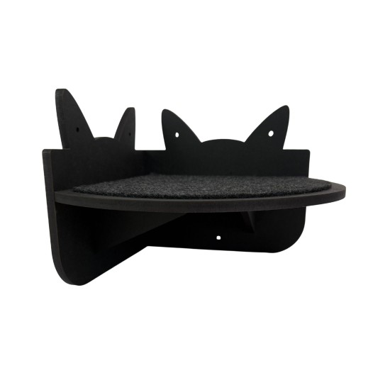 Hand Painted and Natural Indoor Cat Corner Shelf