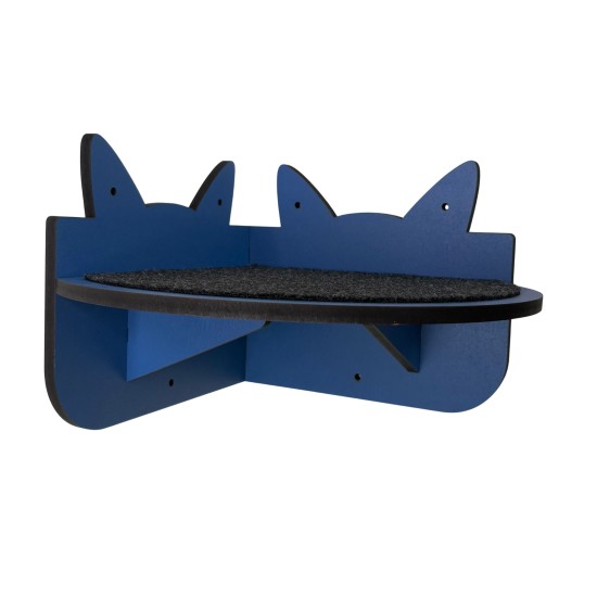 Hand Painted and Natural Indoor Cat Corner Shelf