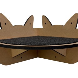 Hand Painted and Natural Indoor Cat Corner Shelf