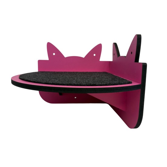 Hand Painted and Natural Indoor Cat Corner Shelf