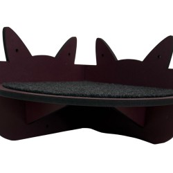 Hand Painted and Natural Indoor Cat Corner Shelf