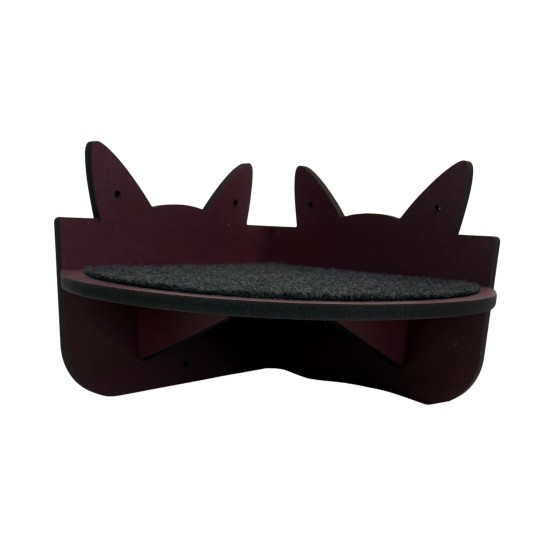 Hand Painted and Natural Indoor Cat Corner Shelf