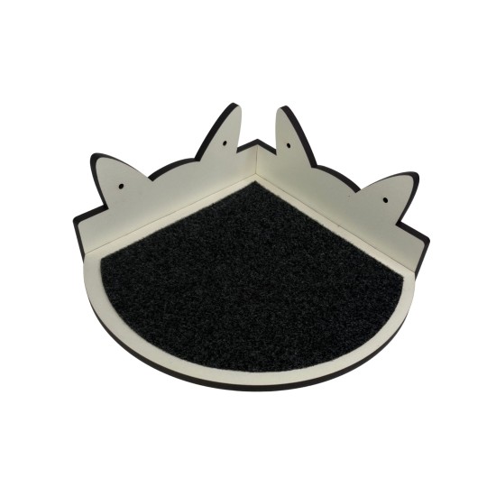 Hand Painted and Natural Indoor Cat Corner Shelf