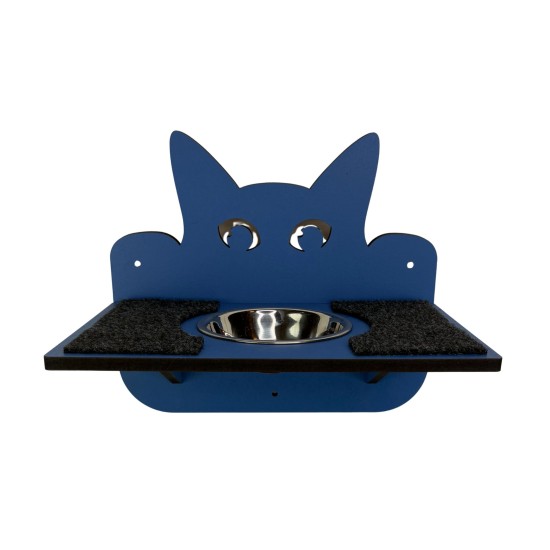 Hand Painted and Natural Double Shelf with Feeding Bowl