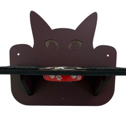 Hand Painted and Natural Double Shelf with Feeding Bowl