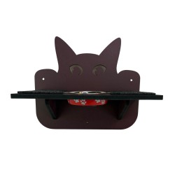 Hand Painted and Natural Double Shelf with Feeding Bowl