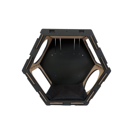 Hand Painted and Natural Hexagon Box With Open Front