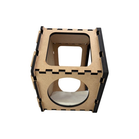 Hand Painted and Natural Hexagon Box With Open Front