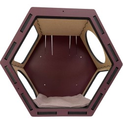 Hand Painted and Natural Hexagon Box With Open Front