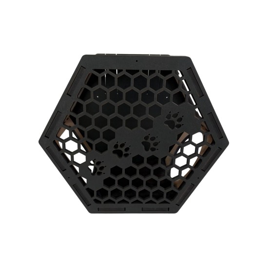 Hand Painted and Natural Hexagon Box With Front Panel