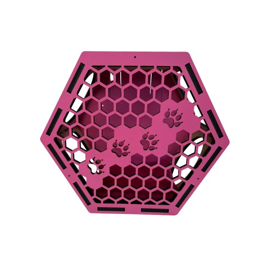 Hand Painted and Natural Hexagon Box With Front Panel