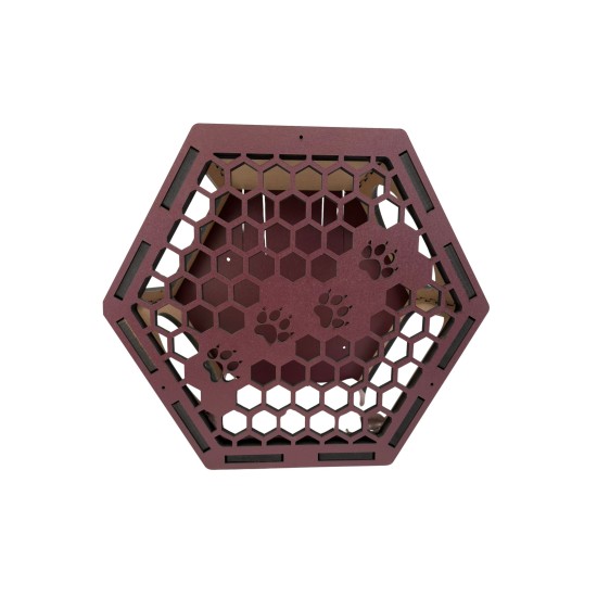 Hand Painted and Natural Hexagon Box With Front Panel