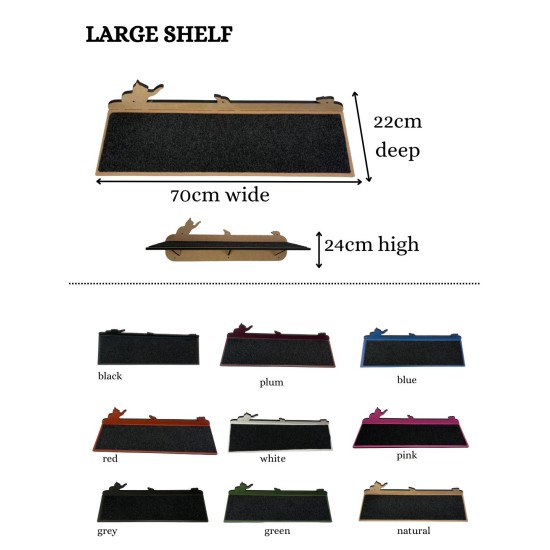 Hand Painted and Natural Indoor Cat Large Shelf