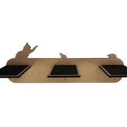 Hand Painted and Natural Cat Long Stepping Stone Shelf