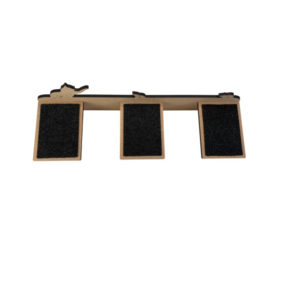 Hand Painted and Natural Cat Long Stepping Stone Shelf