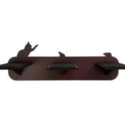 Hand Painted and Natural Cat Long Stepping Stone Shelf