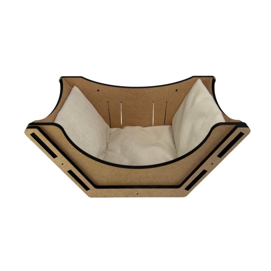 Hand Painted and Natural Cat Sleeping Box