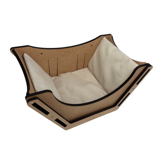 Hand Painted and Natural Cat Sleeping Box