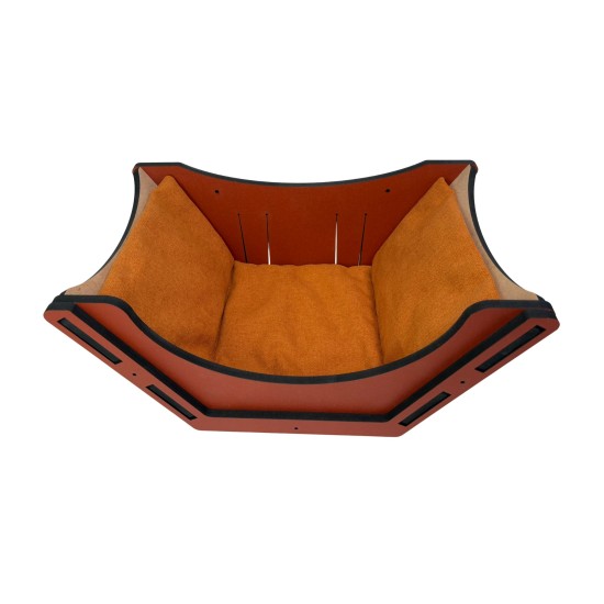 Hand Painted and Natural Cat Sleeping Box