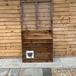 Mesh Locking Cat Flap Half Boarded Panel 6x3