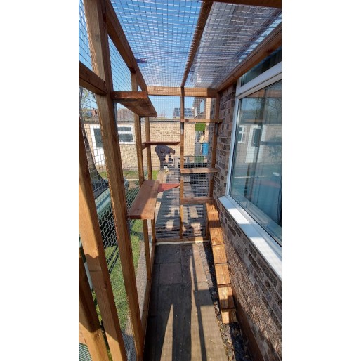 The Purr-side Pavilion – 8ft x 4ft 3-Sided Lean-To Catio