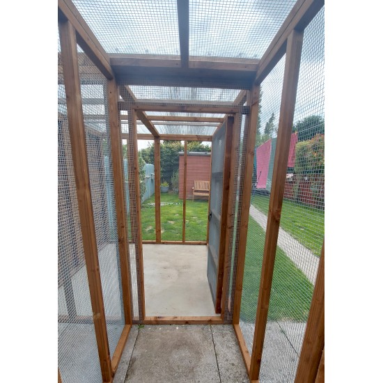 6ft x 6ft  Freestanding Catio with security door 16G 1" x 1" wire mesh