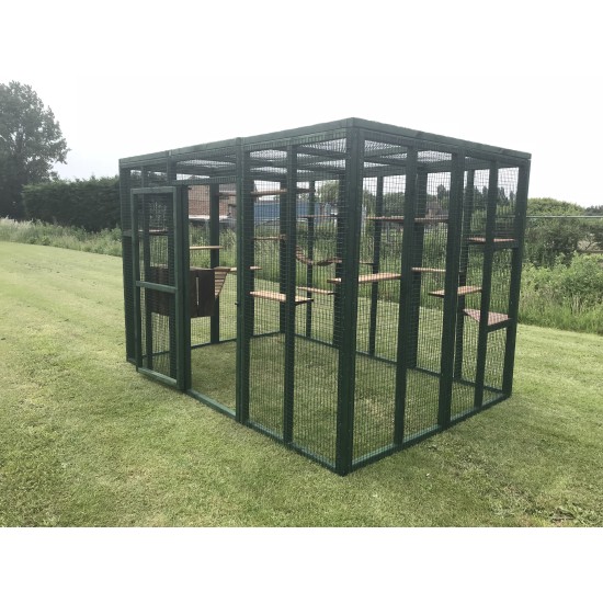 Green PVC Cat Catio Play Pen 6ft x 9ft 