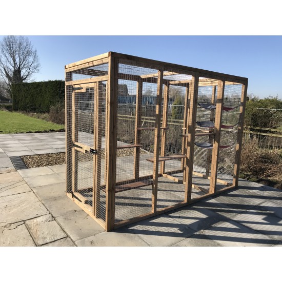 Free Standing  6x4 Cat Run – Freestanding Frame with Optional Shelves & Roof 😻🐾🐈