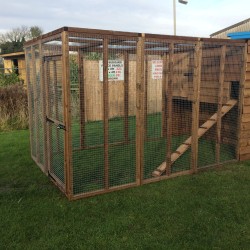 Cat Run With Raised Sleeping Box 6FT x 9FT
